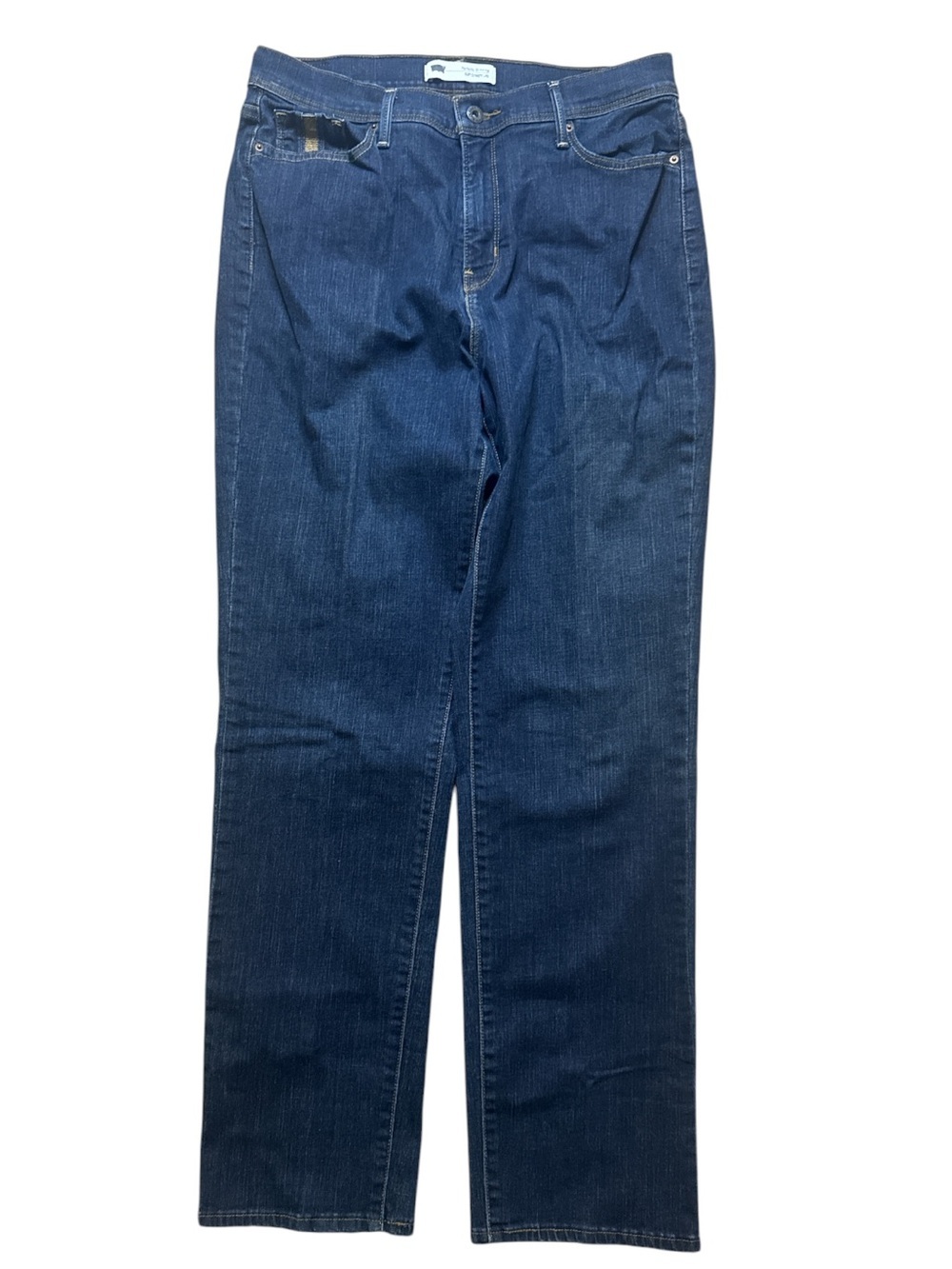 Levi’s Perfectly Slimming Straight Leg Jeans Women’s 14M 32x32 Dark Wash Stretch - Picture 2 of 8